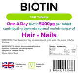 Biotin 5mg 360 Tablets