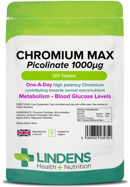 Chromium Max 1000mcg Picolinate Tablets (120 Tablets)