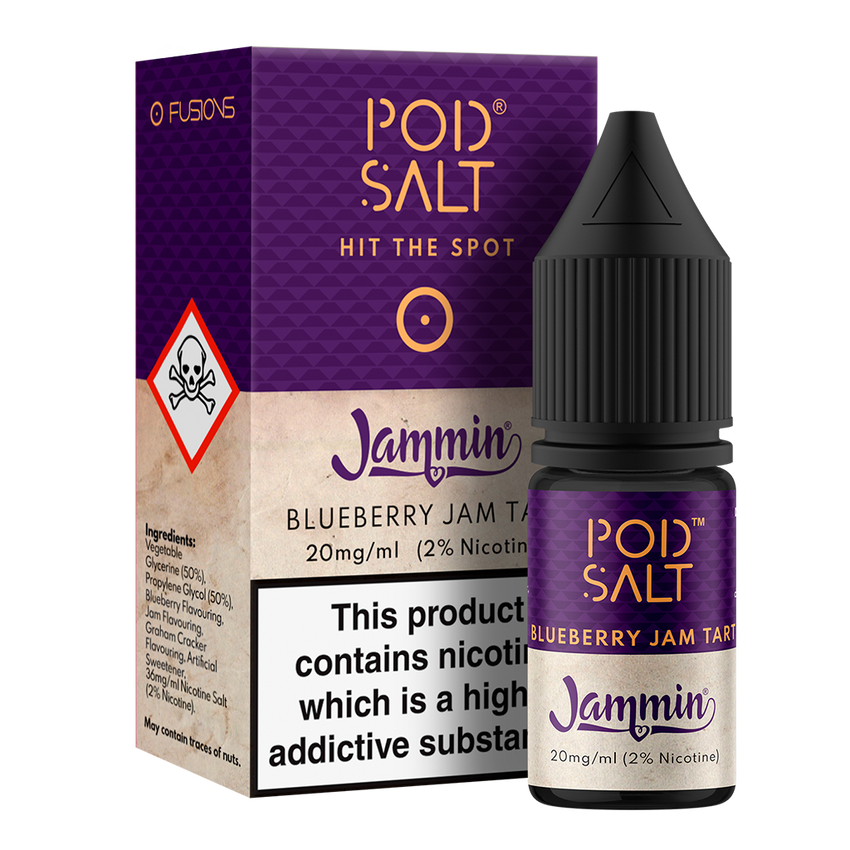 POD Salt Jammin' Blueberry Jam Tart 10ml Nic Salt
