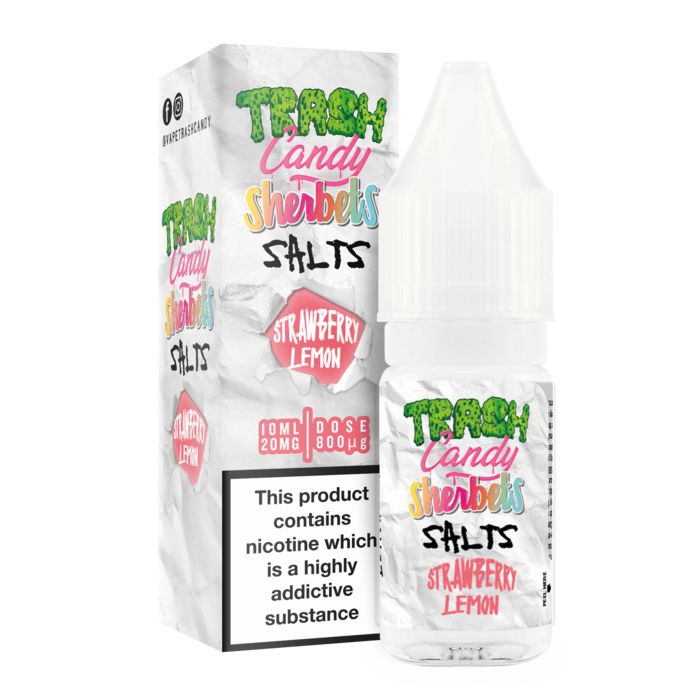 Trash Candy Sherbets Nic Salt Strawberry Lemon 10mg 20mg 10ml