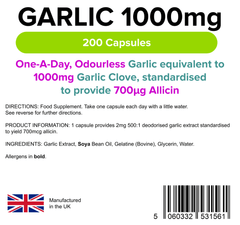 Garlic 1000mg Capsules (200 Capsules)