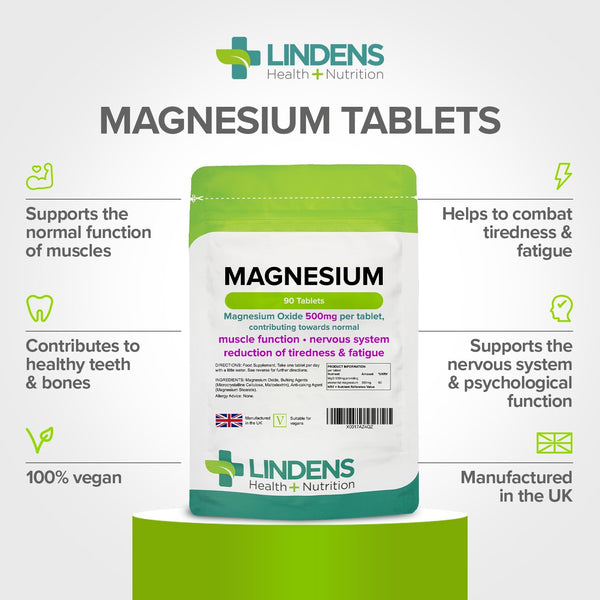 Magnesium Tablets (MgO 500mg) 90 Tablets