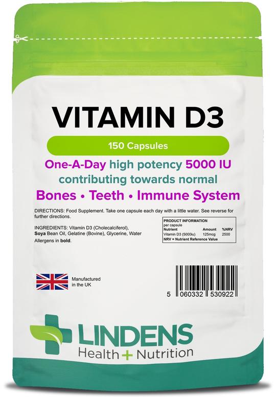 Vitamin D3 5000IU Capsules 150 Capsules